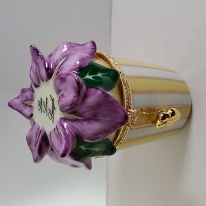 THE BOMBAY COMPANY IRIS LOVE CANDLE HOLDER CERAMIC